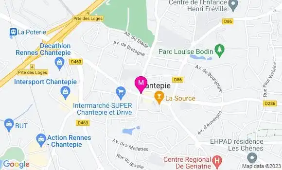 Localisation Restaurant  Pizza Chantepie