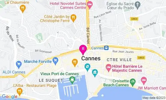 Localisation Pizzeria Bella Pizza Cannes
