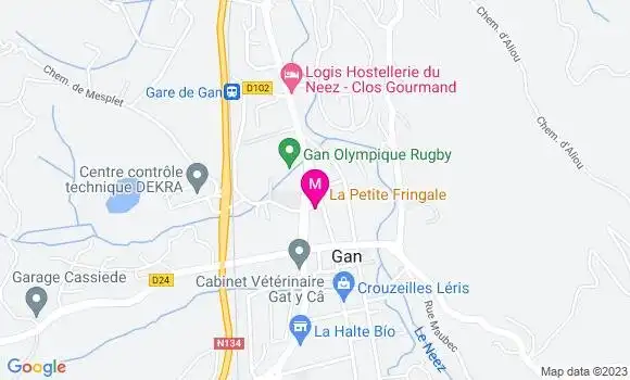 Localisation Pizzeria La Petite Fringale