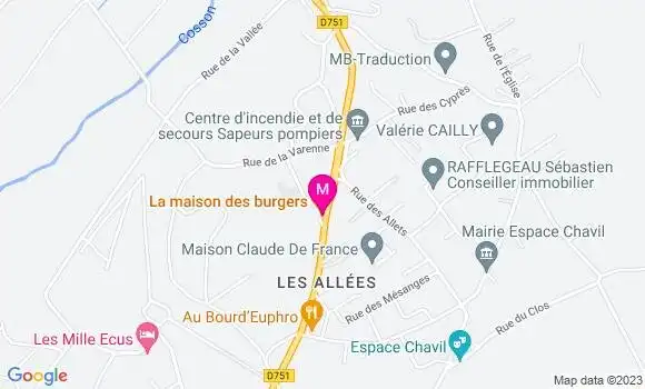 Localisation Restaurant  La Maison des Burgers