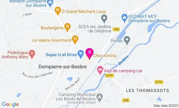 Localisation Restaurant  Chez Amina