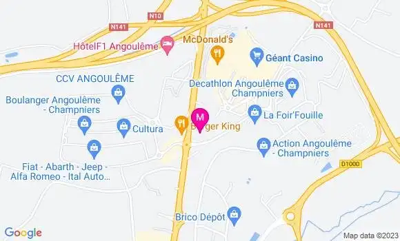 Localisation Fast Food Kfc