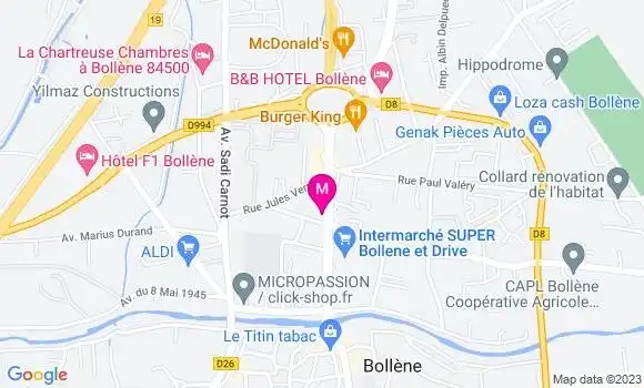 Localisation Pizzeria La Maison du Btp