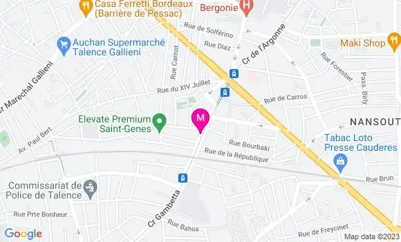 Localisation Restaurant  Aux Délices de Talence