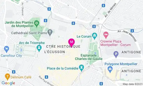 Localisation Restaurant Salon de Thé Les Demoiselles de Montpellier