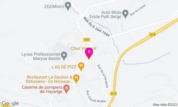 Localisation Pizzeria Chez Vincent