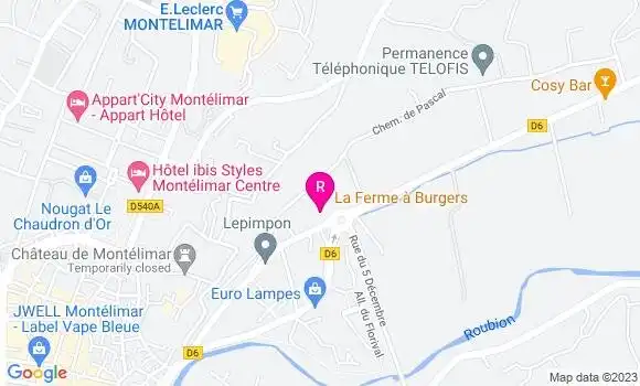 Localisation Restaurant  La Ferme à Burgers