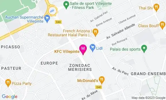 Localisation Fast Food Kfc