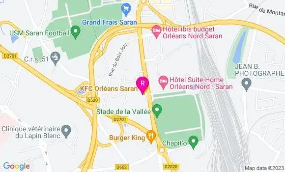 Localisation Fast Food Kfc