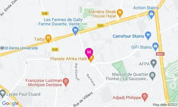 Localisation Restaurant Africain Planète Afrika