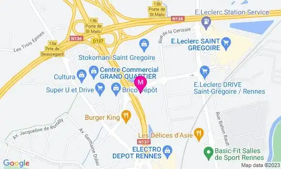 Localisation Fast Food Kfc