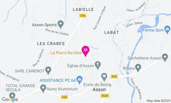 Localisation Pizzeria La Pizz