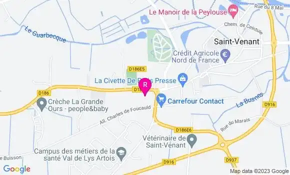 Localisation Restaurant  Friterie des Crampons