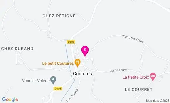 Localisation Restaurant  Le Petit Coutures
