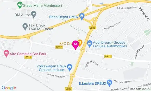 Localisation Fast Food Kfc