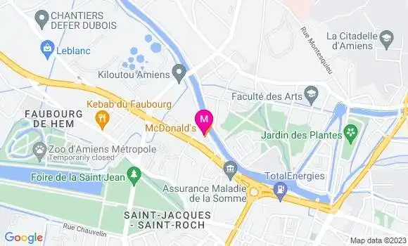 Localisation Fast Food Mc Donald