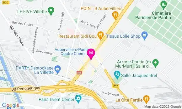 Localisation Restaurant Turc Kebab Pantin