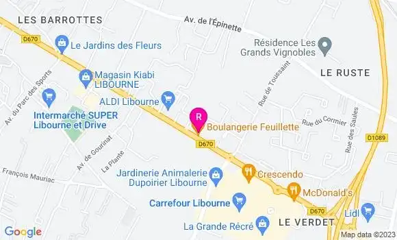 Localisation Restaurant  Boulangerie Feuillette