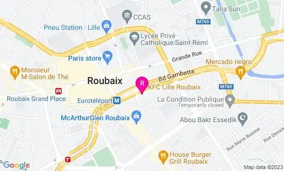 Localisation Fast Food Kfc