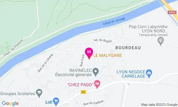 Localisation Restaurant  Le Malygane