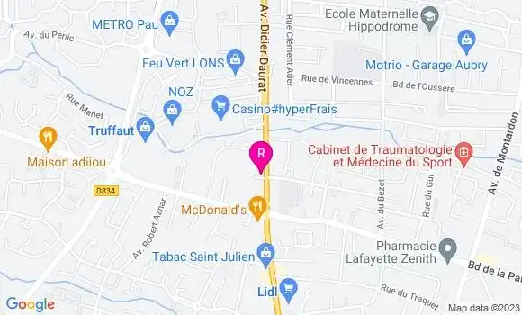 Localisation Restaurant  Le Moulin de Lons