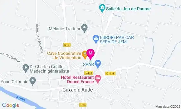 Localisation Pizzeria de la Gare