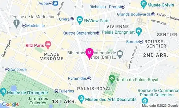 Localisation Restaurant  The Alley Opéra