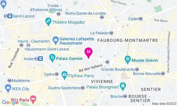 Localisation Restaurant  The Alley Haussmann