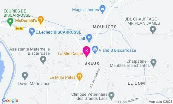Localisation Restaurant  La Mie Caline