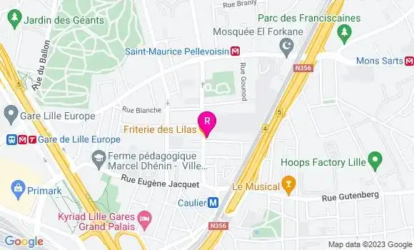 Localisation Restaurant  Friterie des Lilas