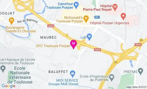 Localisation Fast Food Kfc