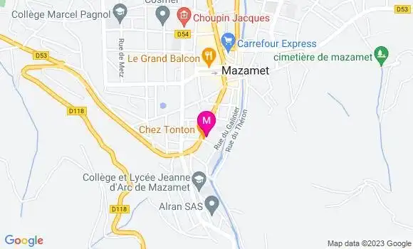 Localisation Restaurant  Chez Tonton