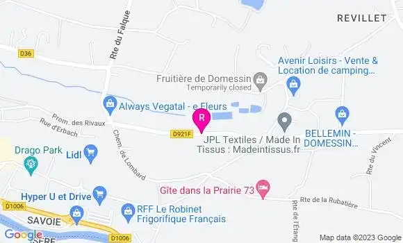 Localisation Restaurant  La Crique Aiguebelette