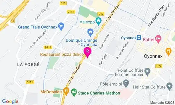 Localisation Pizzeria Pizza Delice