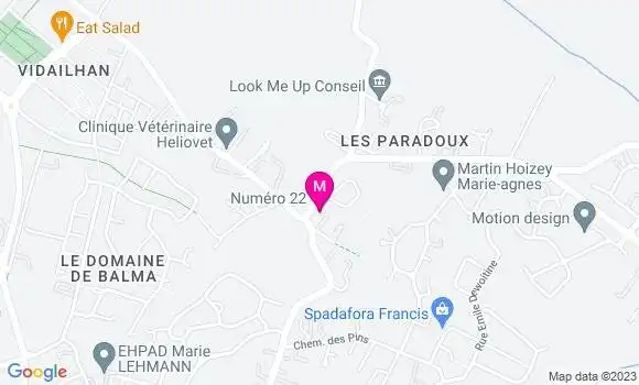 Localisation Pizzeria Casa Paradoux