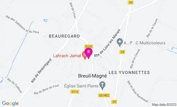 Localisation Restaurant  Pizza du Breuil