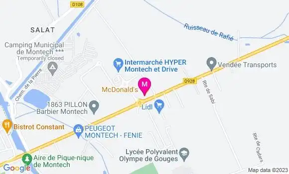 Localisation Fast Food Mc Donald