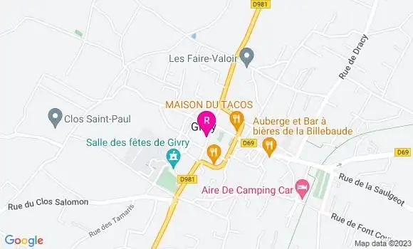 Localisation Givry Kebab