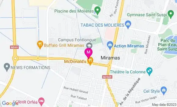 Localisation Restaurant  Les Bouchées de Marlae