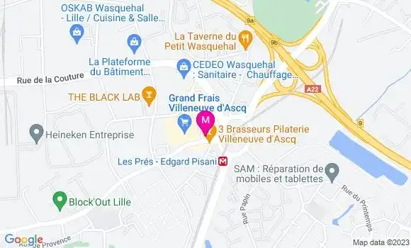 Localisation Fast Food Kfc