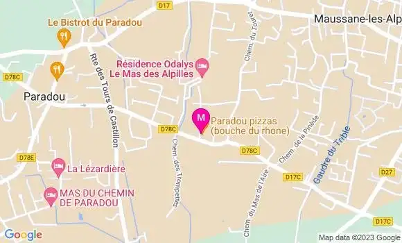 Localisation Restaurant  Paradou Pizzas