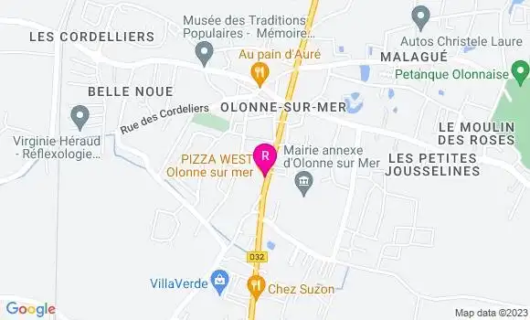 Localisation Restaurant  Pizza West