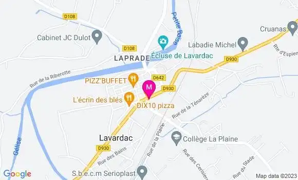 Localisation Pizzeria Dix 10 Pizza