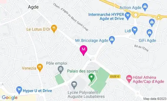 Localisation Restaurant Bar Le Sporting