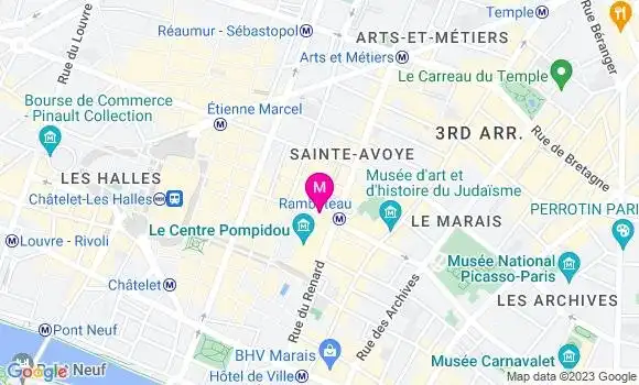 Localisation Pizzeria Pazzi Beaubourg