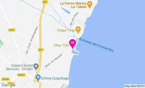 Localisation Restaurant Fruits de Mer Chez Titin
