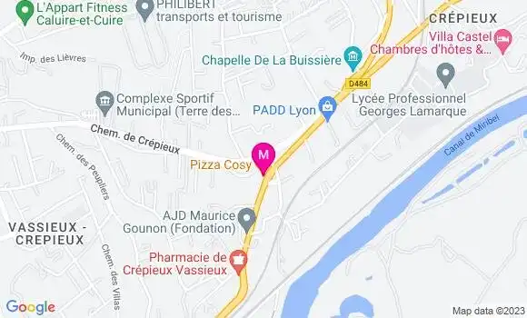 Localisation Pizzeria Pizza Cosy