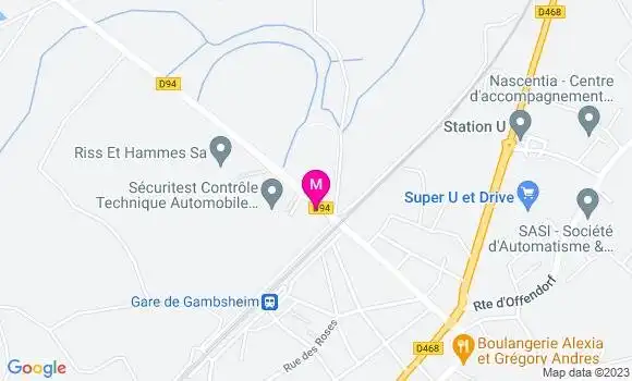 Localisation Restaurant  La Marmite de Gambsheim