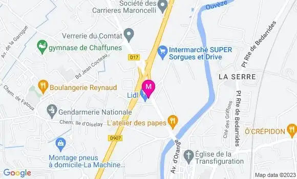 Localisation Restaurant  La Baf 84