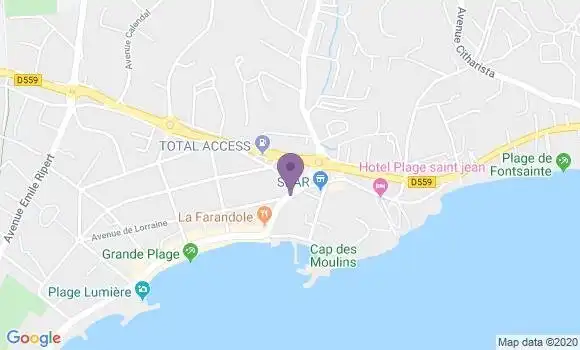 Localisation Restaurant  Les Embruns